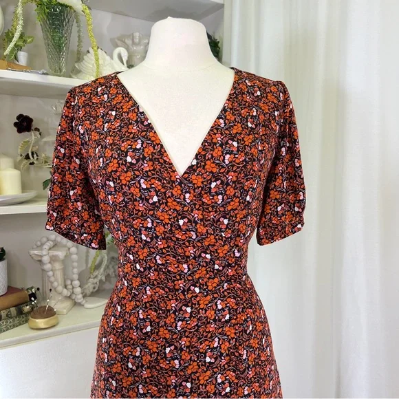 nanette lepore red floral dress Nanette Lepore Pink Burgundy Red Metallic